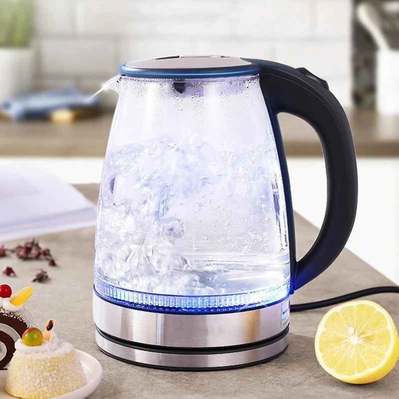 Azul de luz automática de vidrio de 1,8 L Hervidor Eléctrico hervidor de agua de la salud OEM