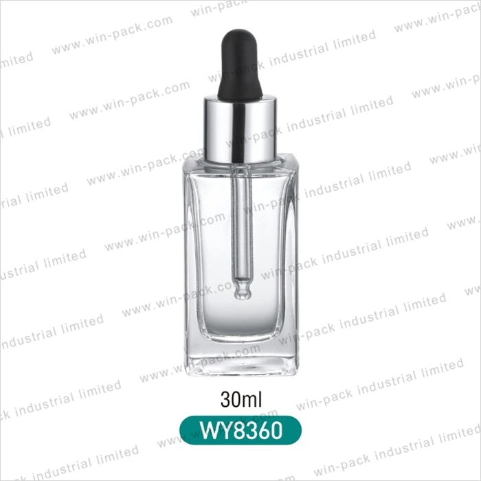 15ml 30ml Square Glass Dropper Bottle Glass Container Square Shape Lotion Serum Package for Skincare