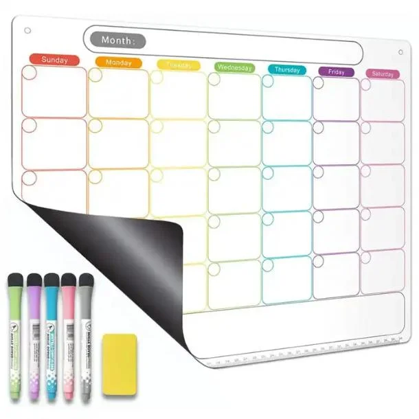 Magnetic Magnet Fridge Planner, Magnetic Calendar Board Notepad Whiteboard for Fridge
