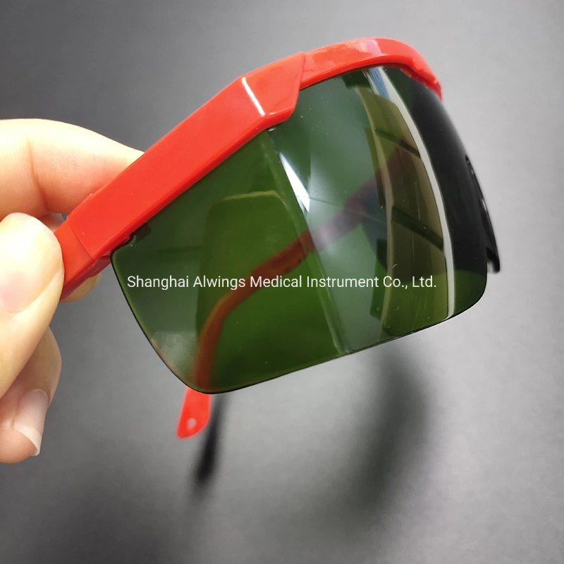 Gafas de seguridad de protección UV con patas ajustables de color rojo