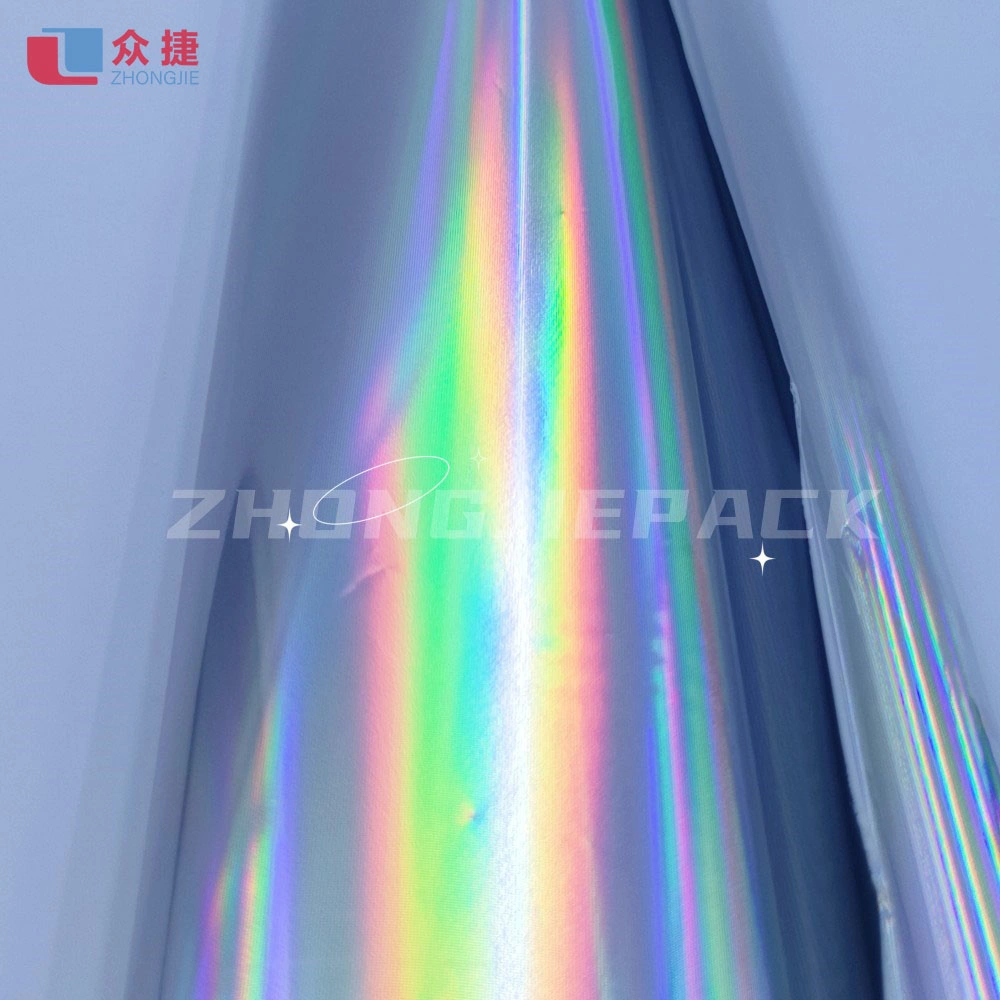 Zhongjiepack Fabricante material de embalaje Laminado térmico plástico elástico láser metalizado Holograma Holographic Pet Film