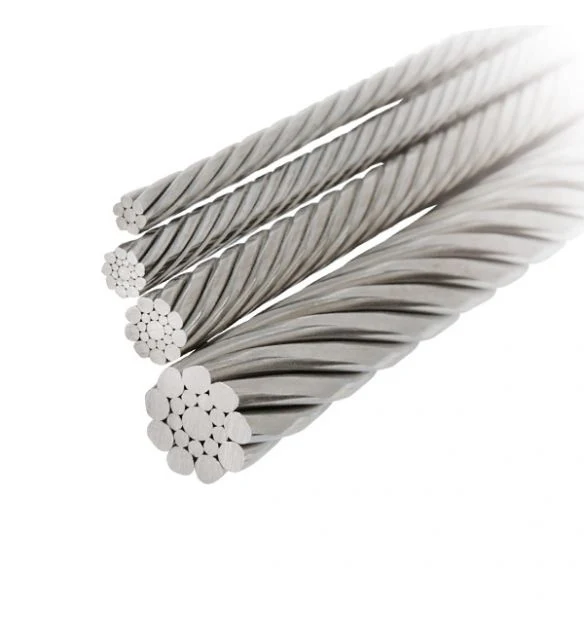 High Tensile 8X19W+Iwrc Galvanized Cotton Core Strands Fiber Core White Zinc Spring Steel Wire