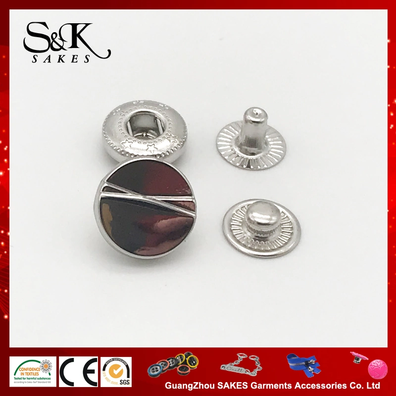 High quality/High cost performance  Shinny Silver Color Zinc Alloy Snap Buttons for Garments