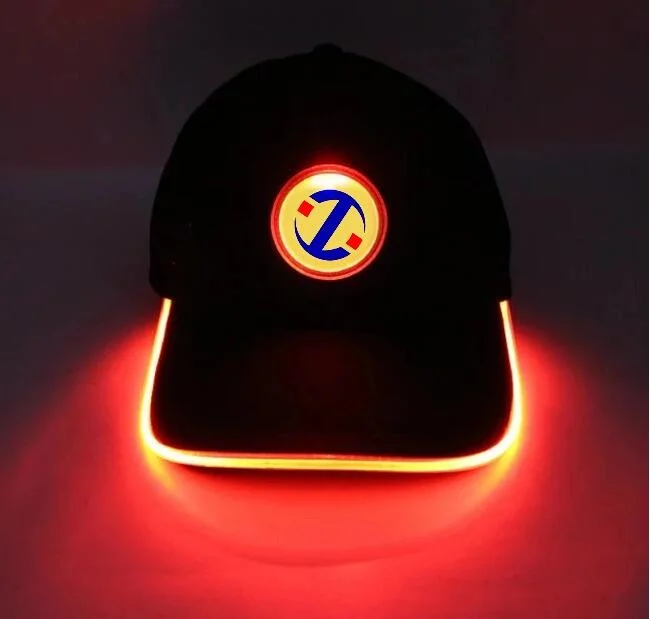 Logotipo personalizado de promoción de la luz de LED LED Cap Gorra de béisbol con luces LED