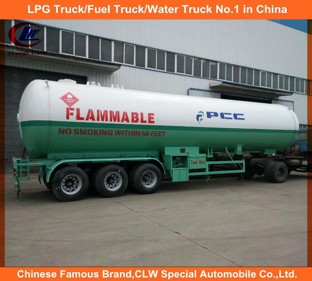 Heavy Duty 59.52cbm LPG Bullet Tank Trailer 30tons for Philippines Market