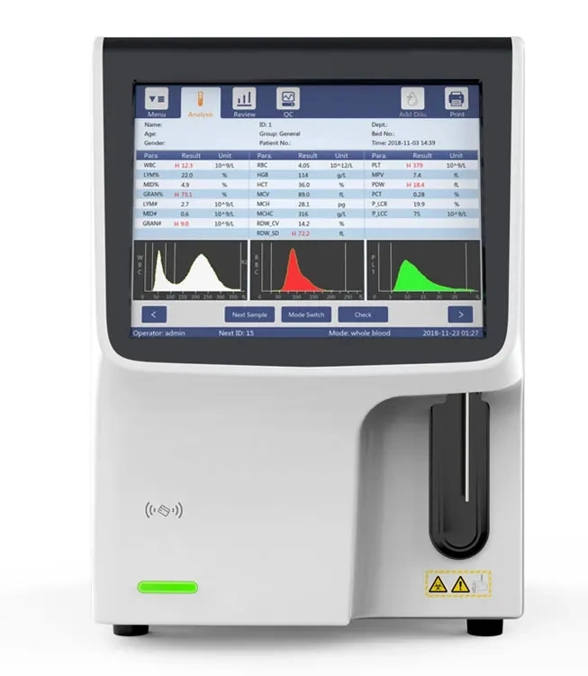 Medco pantalla táctil de alta precisión equipos médicos de análisis de sangre Auto Analizador de Hematología