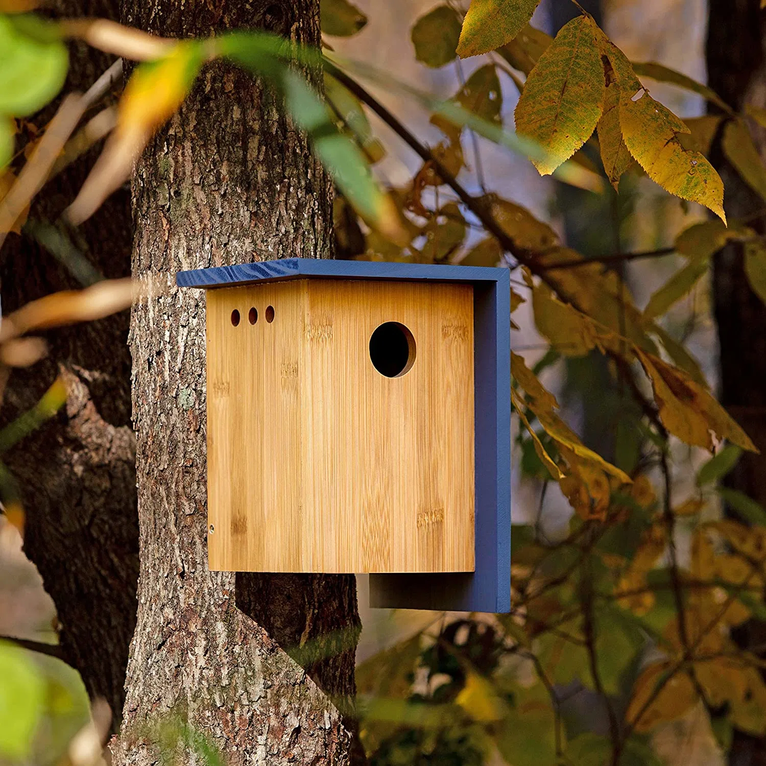 Diseño de Moda resistente Madera de aves caja de anidación Colgante Bird House Para el jardín