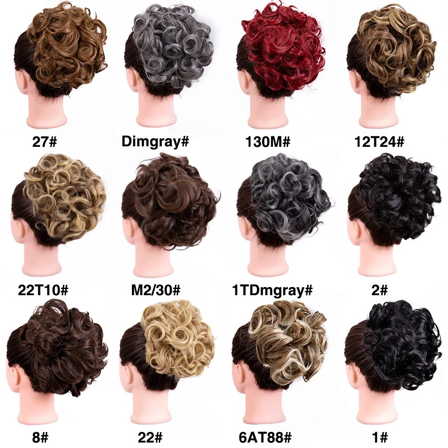 Synthetic Hair Pieces Elastic Chignon Updo Cover Hairpiece Extension Comb Clip in Curly Hair Bun