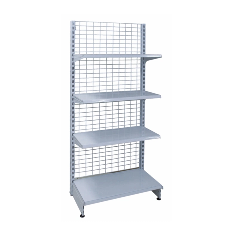 Supermarket Single Sides Wire Back Shelf Store Metal Display Racks