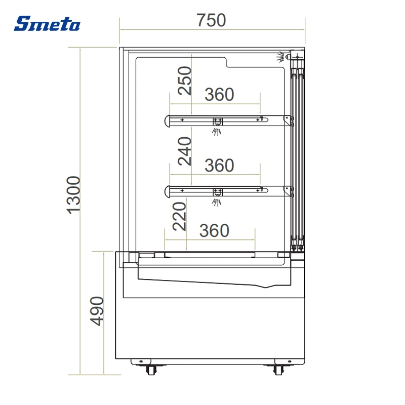 1.2m Width Commercial Square Glass Cake Chiller Display Cabinet Refrigeration Showcases