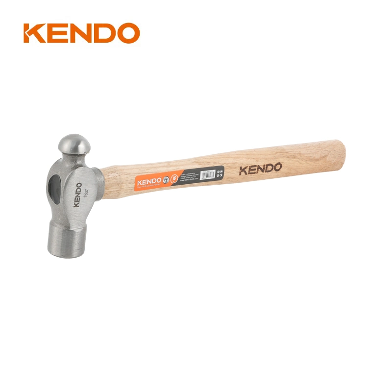 Kendo Wood Handle Ball Pein Hammer Fully Polished Smooth Face Leaves Fewer Marks on Surfacesclassic Wood Handle