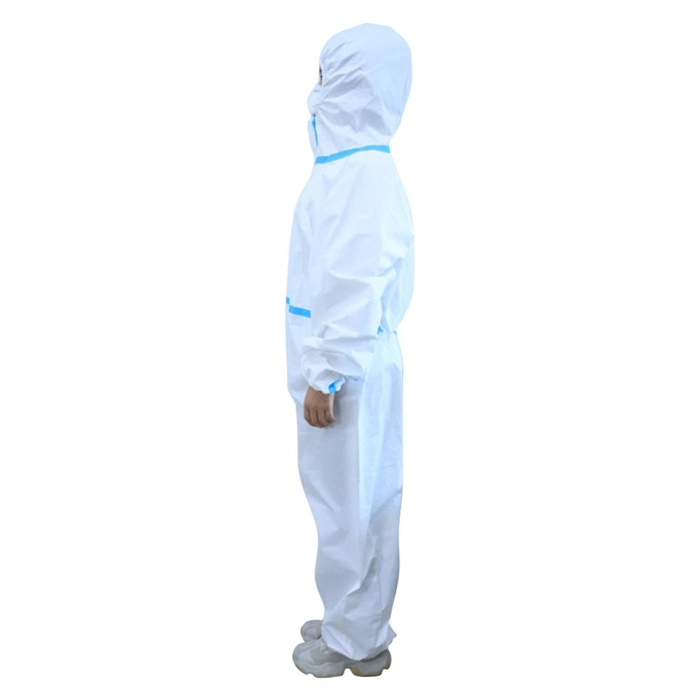 Ly Disposable Protective PP/SMS/Microporous Coverall with Head Cover