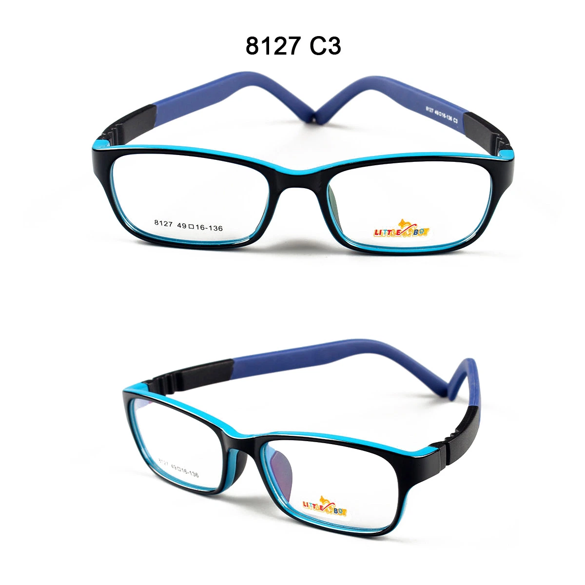 Children's Glasses Frame Environmental Protection Silicone Ultra-Light Soft Flat Lens, Non-Slip Foot Cover Optical Frame