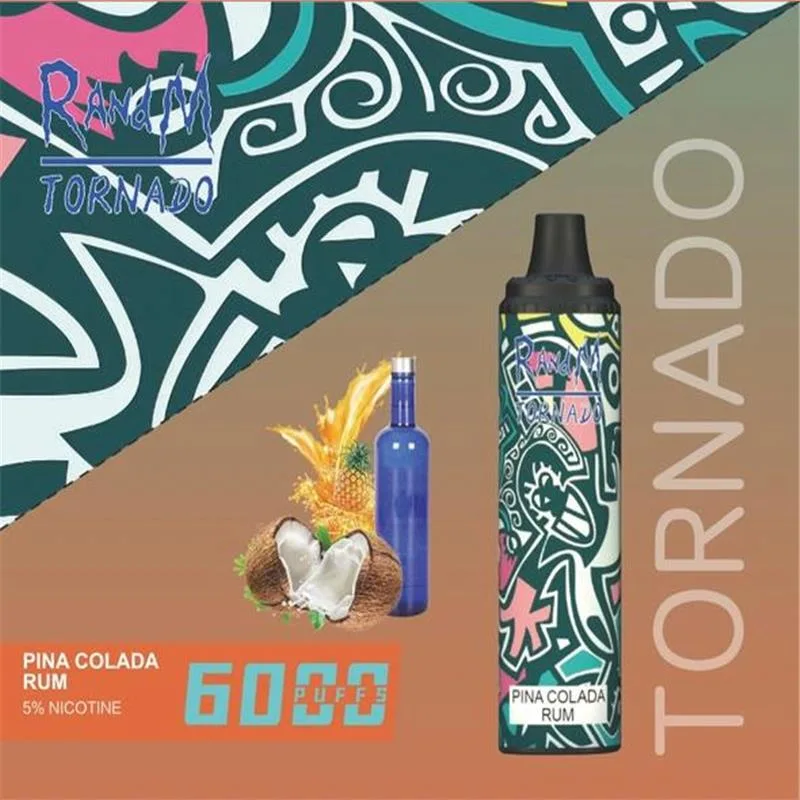 12ml liquido cheio Vape descartáveis Pod Randm RM Tornado borlas para 6000 com bobina de malha