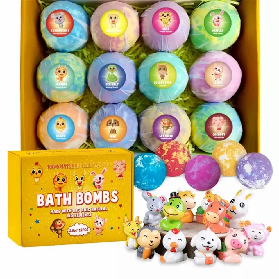 Organic Bath Bombs Gift Set 12 Handmade Bulk Bath Bombs for Kids