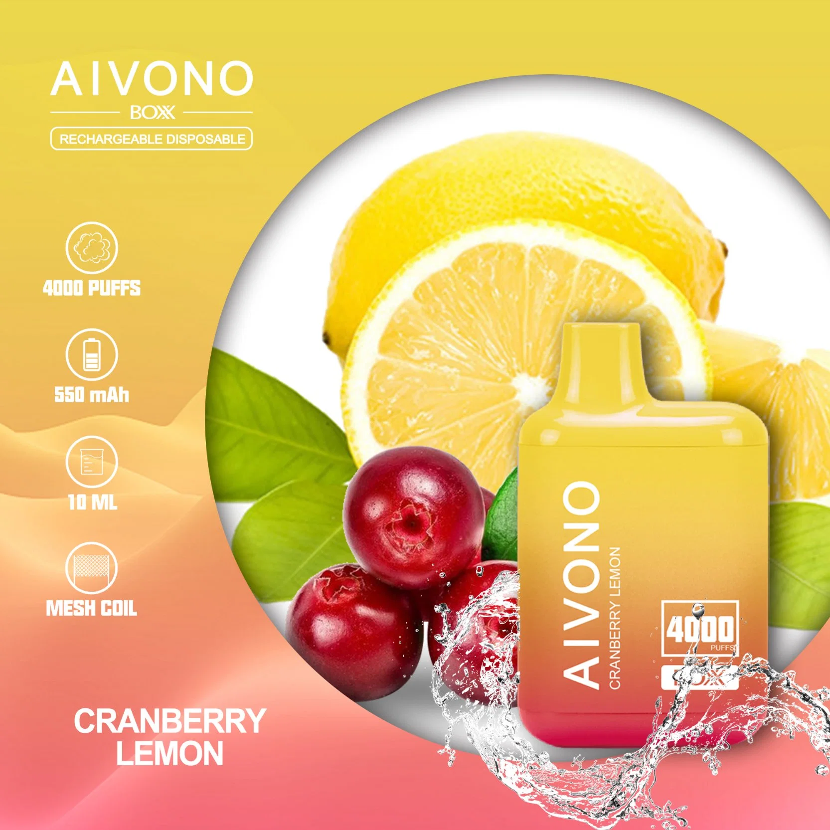 Aivono 4000 Puff vape Атомизатор 10 мл E-Liquid никотина соль 5%/2%/0% Одноразовая сигарета оптом, барная пудрь 5000 6000 7000 пудф