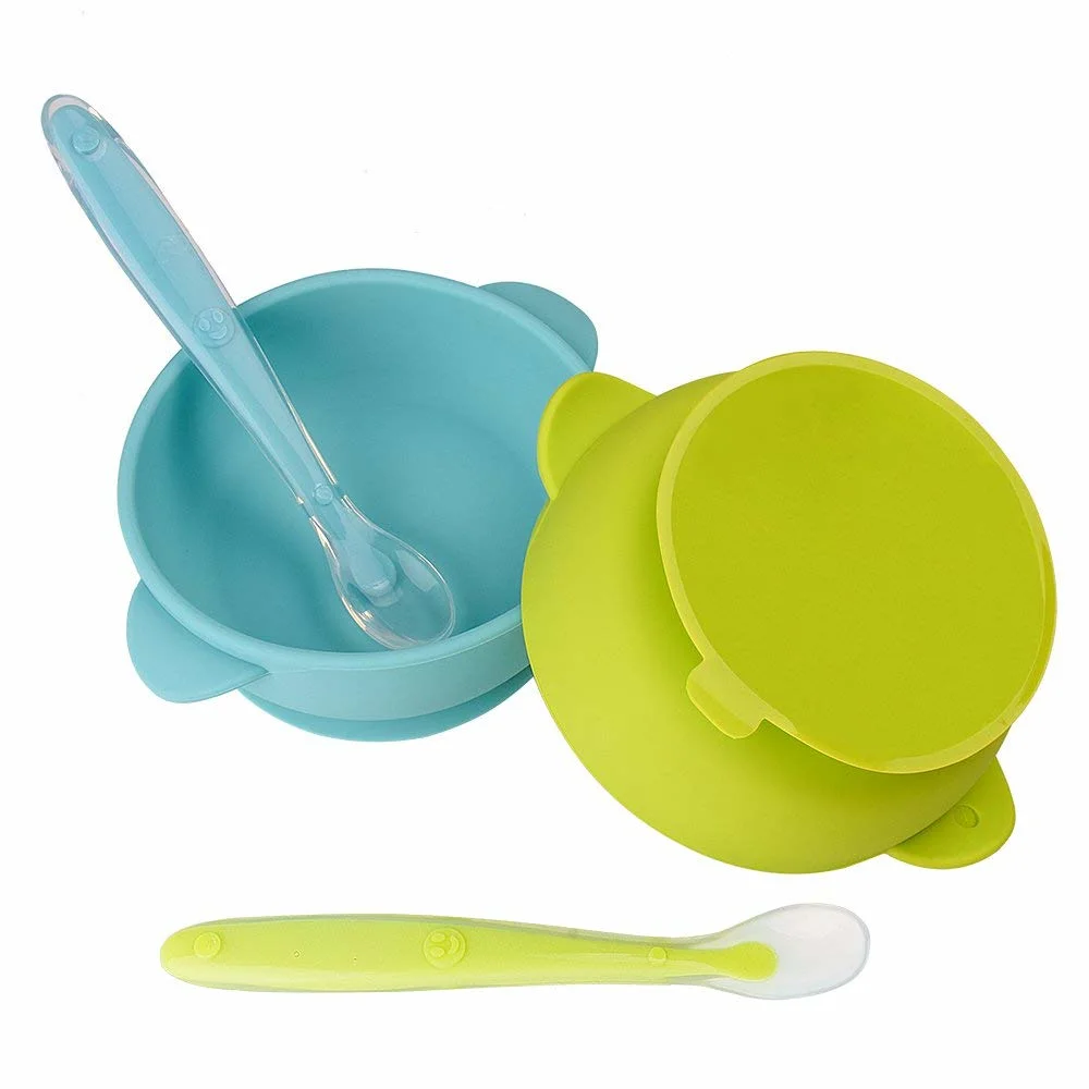 Contract Manufacturing - Silicone Baby Suction Feeding Bowl and Spoon Set for Toddlers