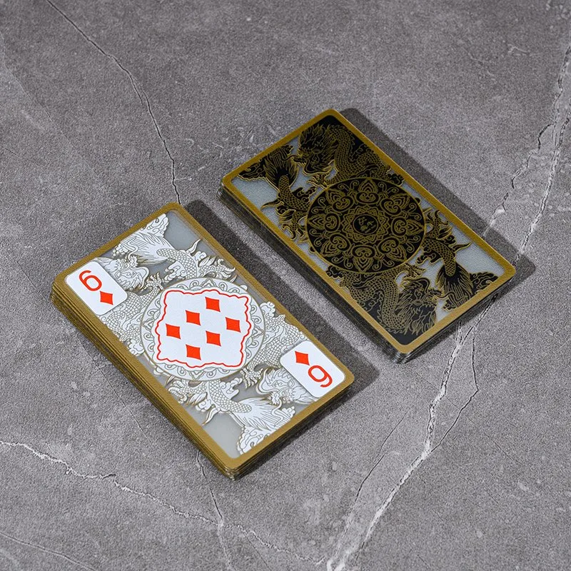 Transparente PVC wasserdichte Decks Poker Karte Custom Printing Gold Edge Plastik Spielkarten Spiel