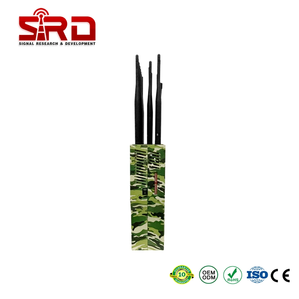 Handheld 4G 5g GPS Tracking VHF UHF 21 Channels Mobile Phone Blocker Indoor Use Signal Jammer