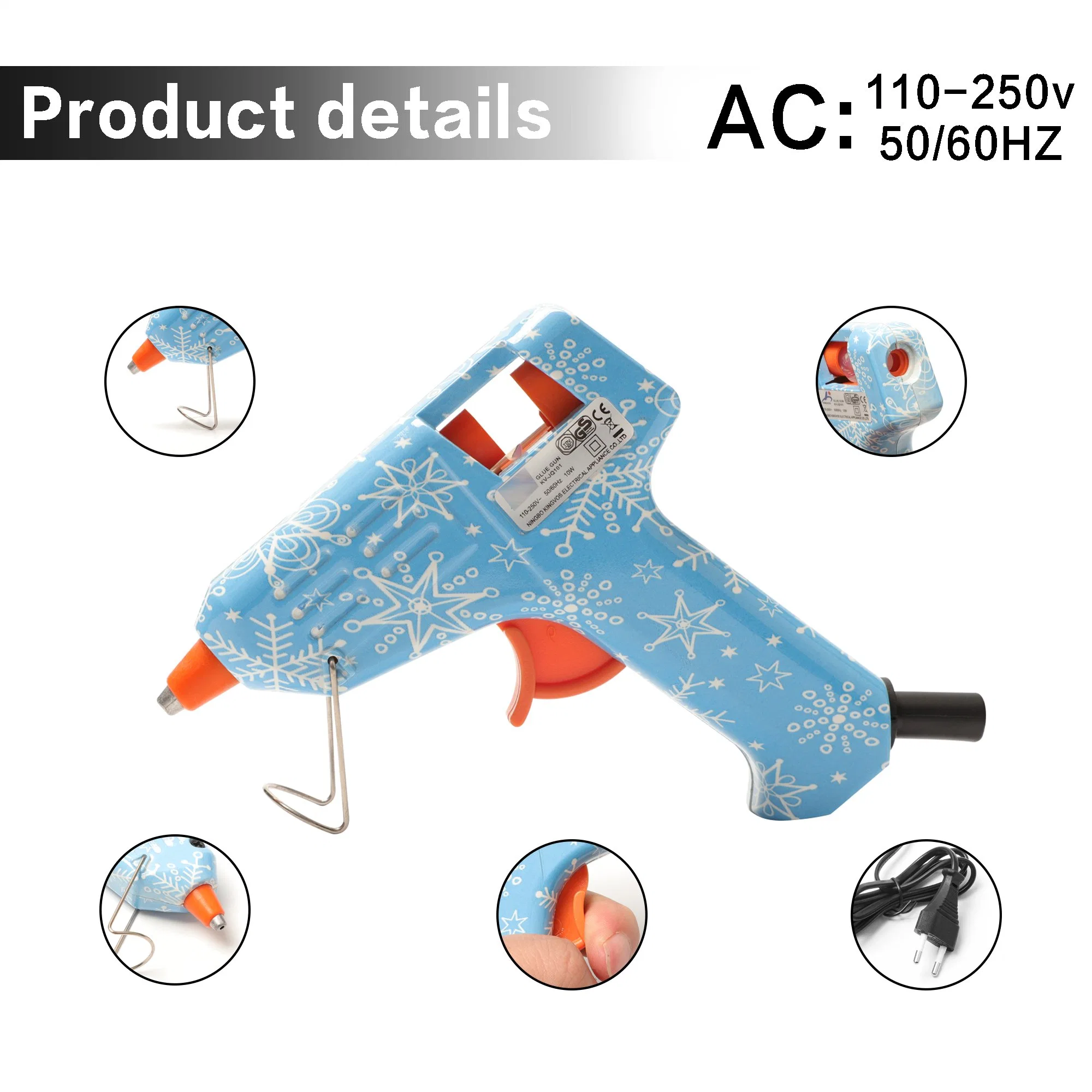 21501 10W Hot Glue Gun with Two Glue Sticks Is Suitable for DIY