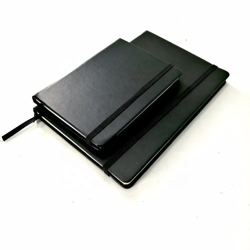 Custom Wholesale/Supplier A4 A5 B5 Diary PU Leather Cover Notebook Black