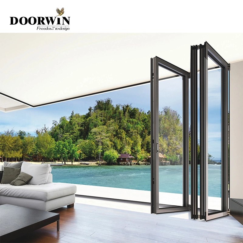 Decoration More Than 5 Years Doorwin Good Sound-Proof Heat Insulation Anti-Theft Aluminum Folding Door