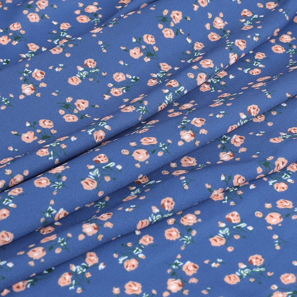 Hot Selling Fabric Textile Stock Polyester Printed Floral Chiffon Fabric