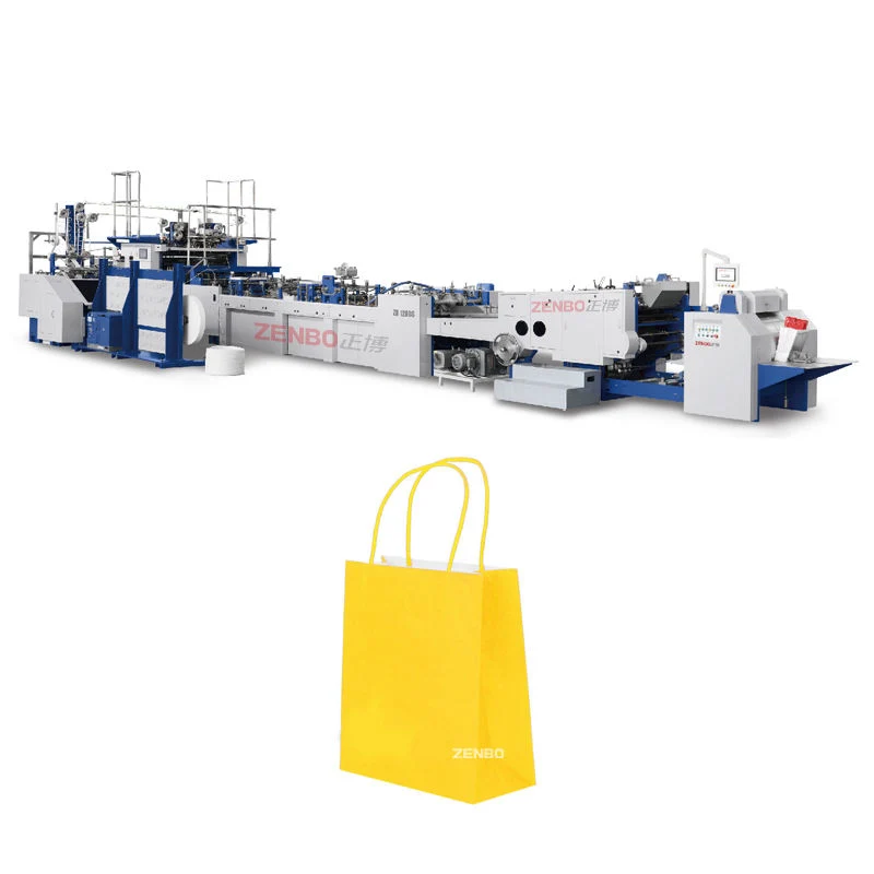 Automatic Paper Bag Making Machine with Customized Printing Machine on Paper Bags