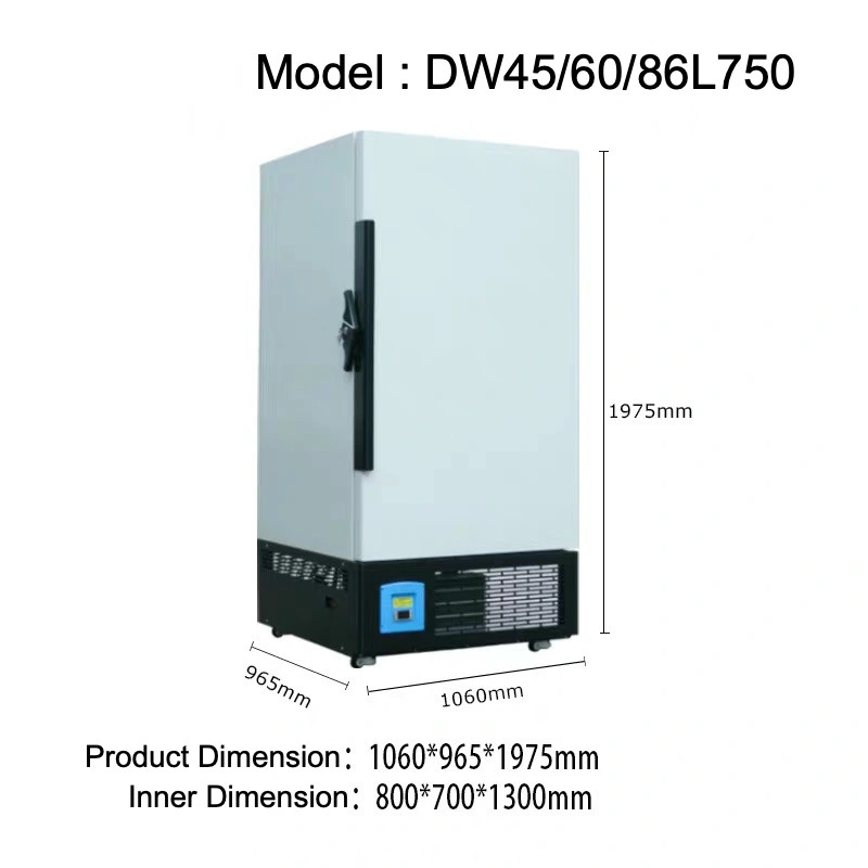 750L -65 grados de temperatura ultra baja Medical congelador frigorífico vacuna Dw-60L750