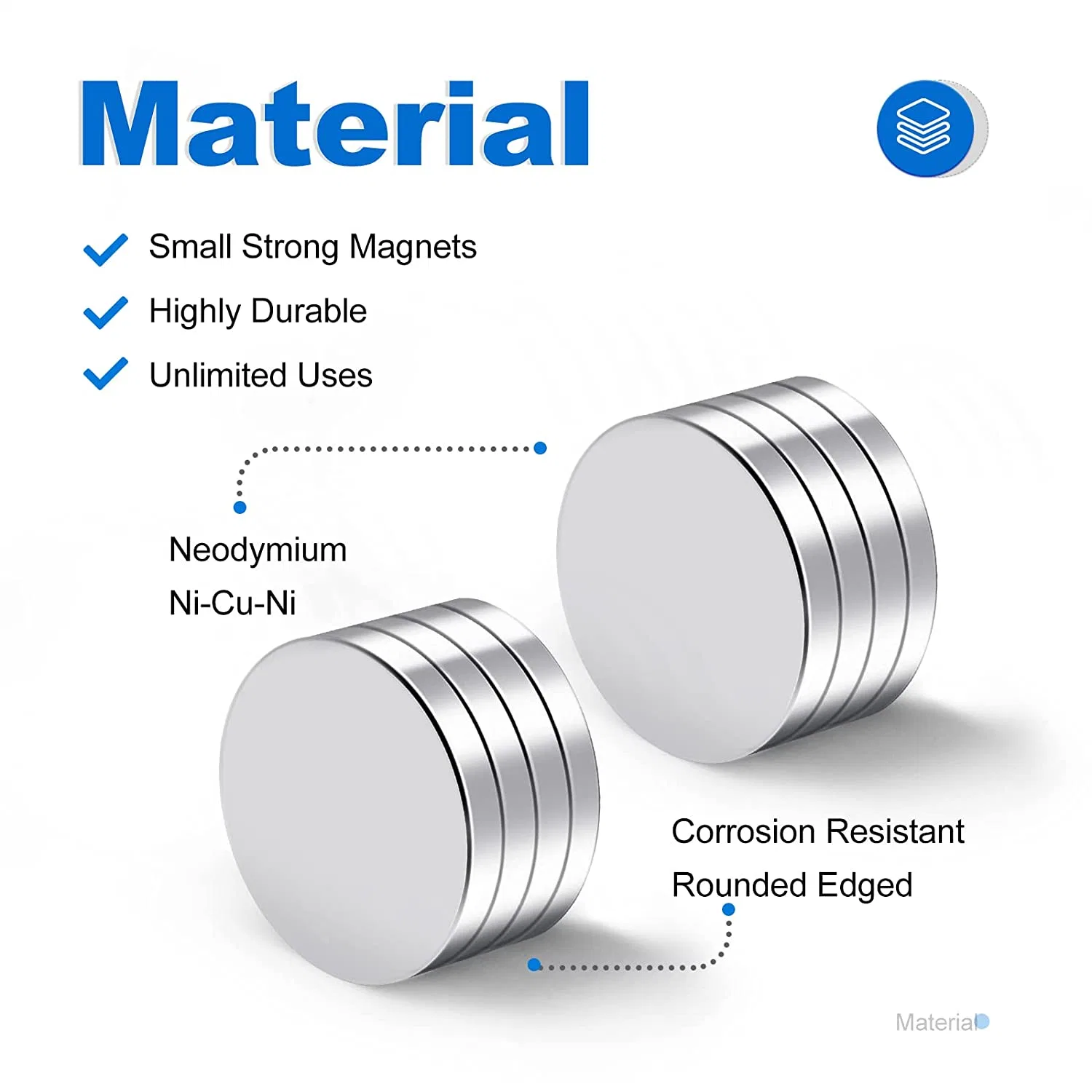 Super Strong Neodymium Cylinder Nickel Coating