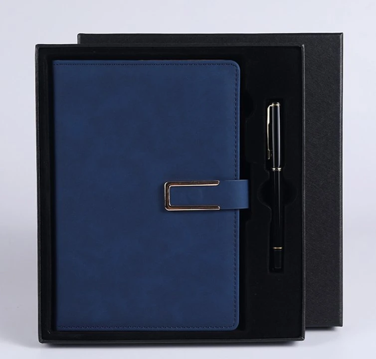 Custom Logo A5 Business Magnetic Buckle Stationery Gift Box Set Soft Leather Student Notebook