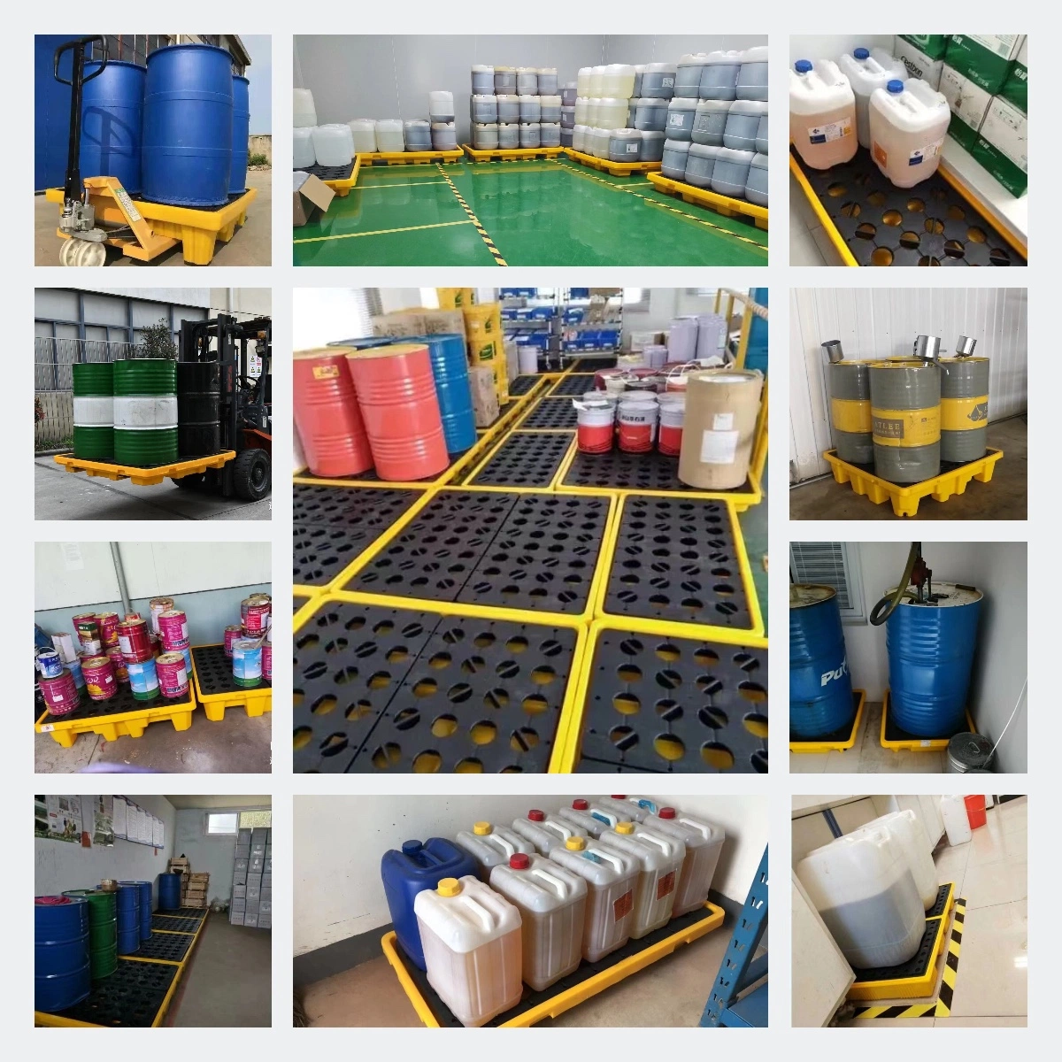 8gal/30L Forklift Pockets HDPE Plastic Oil Barrel Spill Containment Pallets