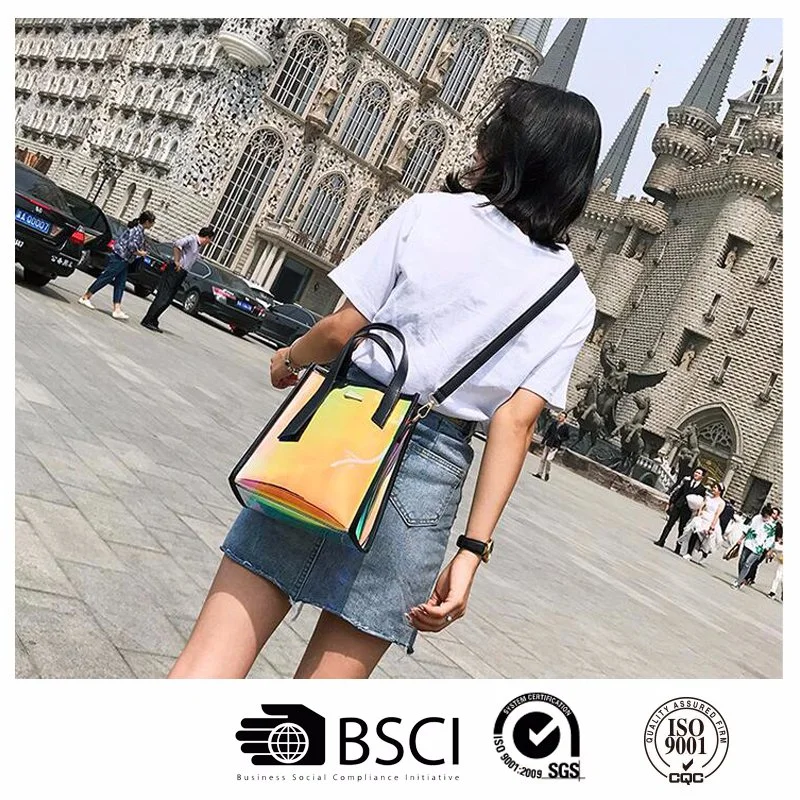 Guangzhou Factory Stocks Wholesale/Supplier New Jelly Fashion Designer Women Female Fashionable Tote Ladies Beach Bag