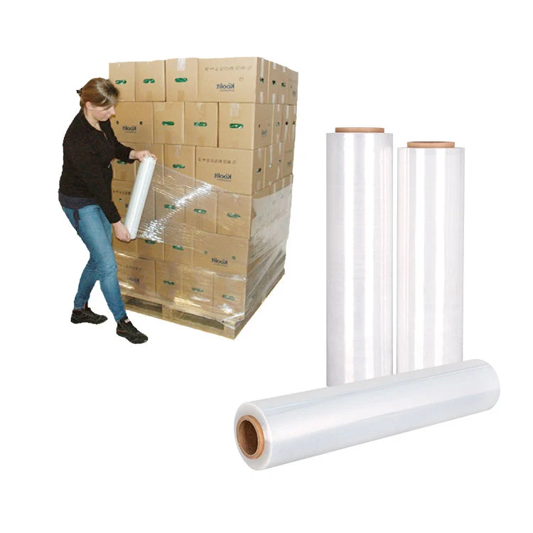 LLDPE Wrapping Pallet Transparent Stretch Hood Film Packaging Shrink Film Wrap Roll Hand Clear Stretch Film