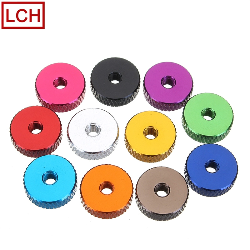 Customized CNC Manual Knurled Thumb Screw Nut Spacer Flat Washer Aluminum Alloy Multicolor