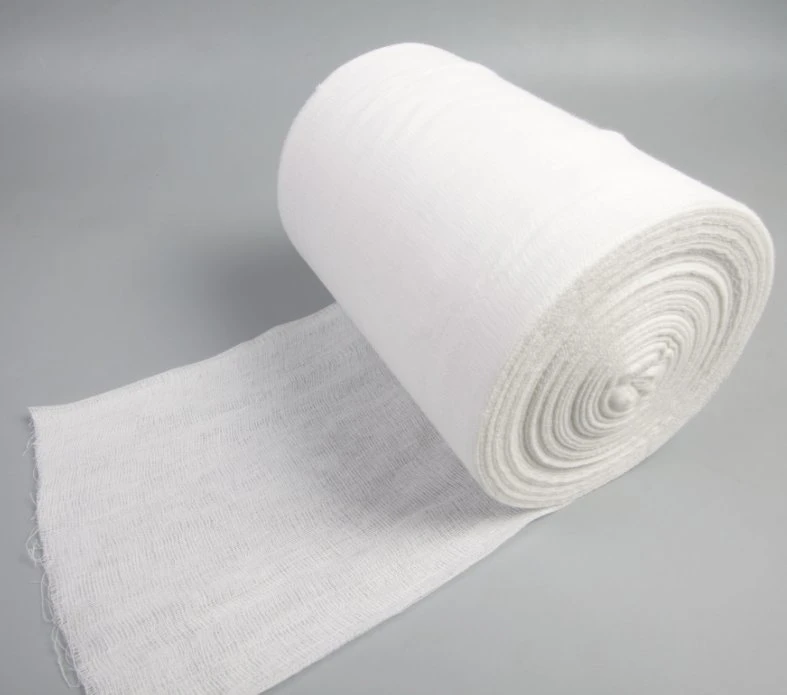 High Quality Cheap Price Fabric Sterile Gauze Folding 100%Cotton Absorbent Gauze Bandage Roll CE