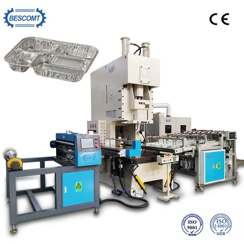 Mechanical Disposable Aluminum Foil Food Box Production Line Take out Container Food Box Punching Making Machine 220V 380V Optional Customized