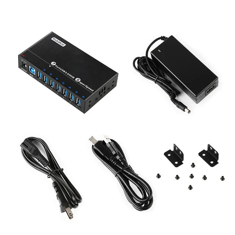 Concentrateur d'extension haute vitesse à interface multiple 7 ports USB3.0 industriel