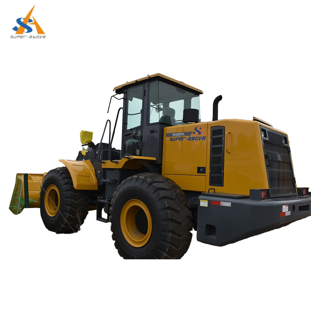 Super-Above Wheel Loader Construction Machinery 2ton 3 Ton 4 Ton pala cargadora de extremo delantero de 5 toneladas con horquilla de tenazas de troncos varios accesorios, pala cargadora delantera para la venta