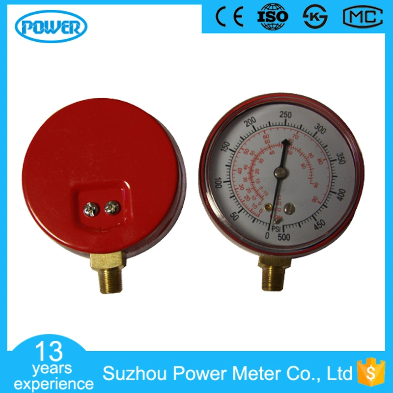 3'' 75mm Steel Case Bottom Connection Refrigerant Pressure Gauge