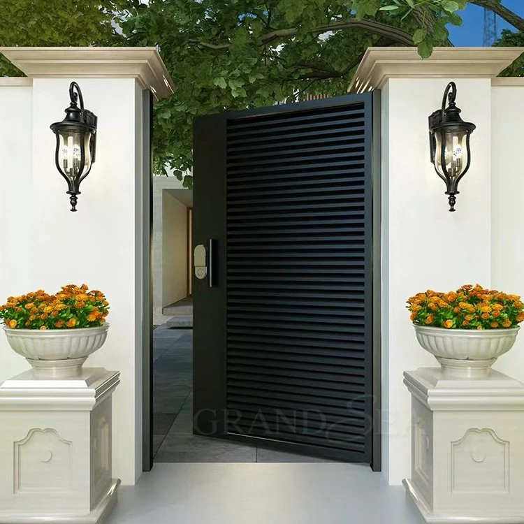 Un design moderne Arch portes en acier de jardin en fer forgé Villa Dessins et modèles de porte