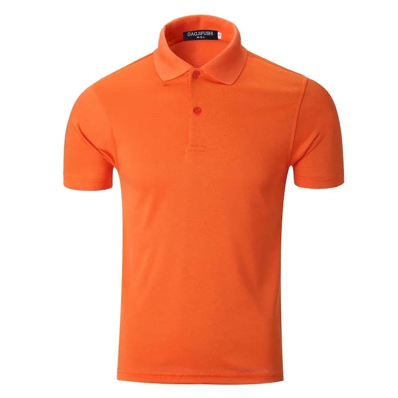 Promoção de vendas logótipo personalizado Cor sólida Plain Blank Pique Polyester Polo bordado Washed T-shirt Cotton para homem