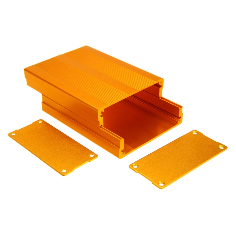 Golden Extruded Aluminum Enclosures PCB Instrument Electronic Project Box Case 100X76X35mm W315