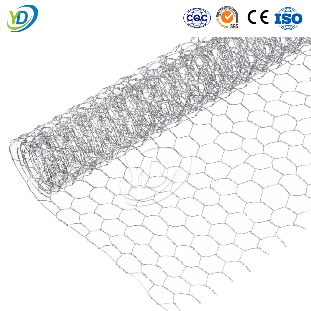 Yeeda Chicken Wire Chicken Coop Manufacturing China 10mm 13mm 16mm 20mm Hexagonal Opening Wire Mesh Used for Gabion Basket Gabion Box