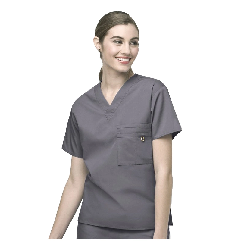 Camiseta de enfermería con cuello en V y túnica elástica para mujeres, uniforme de trabajo en el hospital