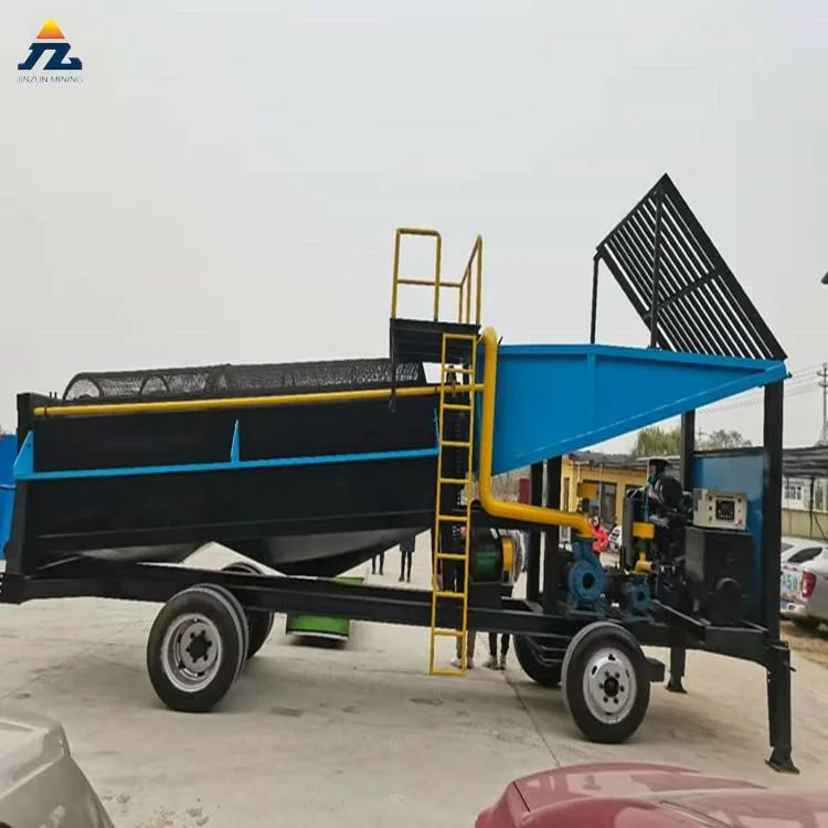 Portable Mobile Processing Gold Recovery Trommel Washing Plant