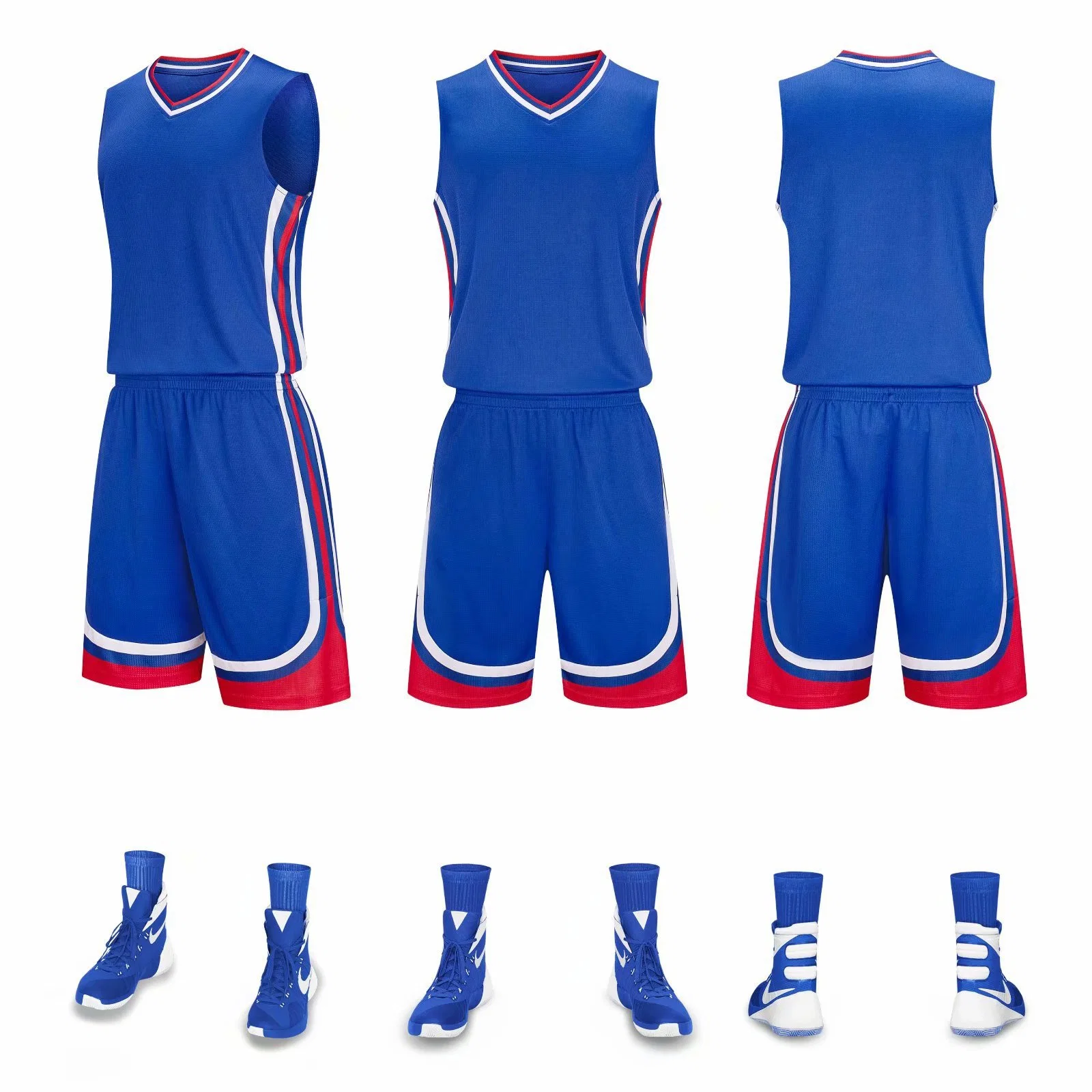 Plain Soccer Custom Jersey Basketball Competition Suit Training Blue Sportswear