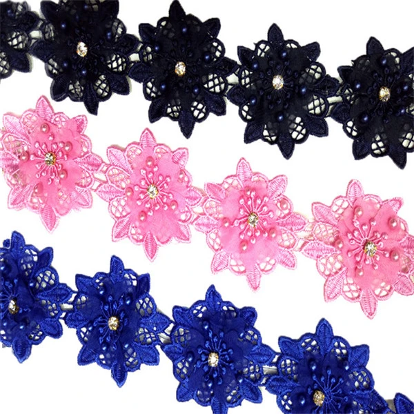 Newest Wholesale/Supplier Colorful Chemical Lace with Beads for Garments&#160;