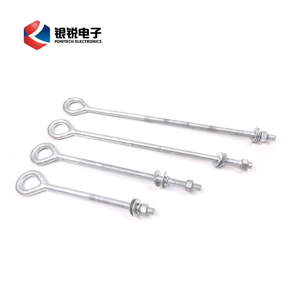 Pole Line Hardware Fitting Thimble Anchor Rod Pigtail Metal Clamp Eye Bolt