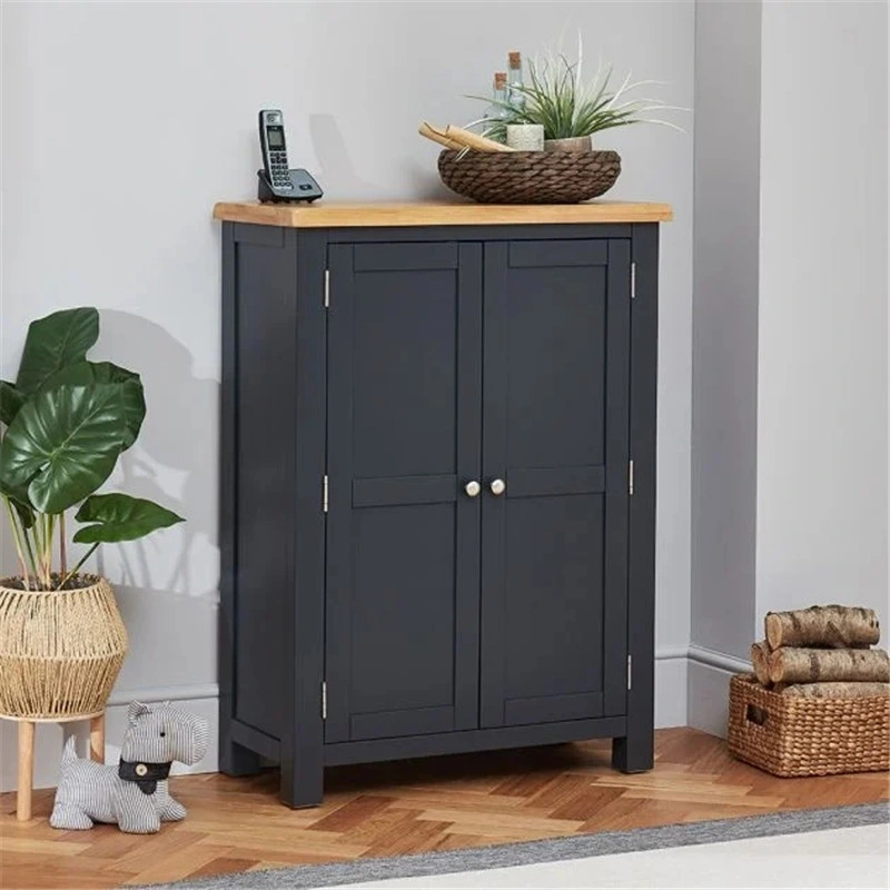 Wholesale/Supplier Solid Oak Grey Painted Large Shoes Storage Cupboard Home Furniture Shoe Rack